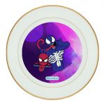 طبق زينة للطعام باطار داخلي ذهبي بتصميم  سبيدر مان رسم