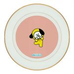 طبق زينة للطعام باطار داخلي ذهبي بتصميم شخصيه شيمي BT21