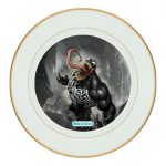 طبق زينة للطعام باطار داخلي ذهبي بتصميم غضب فينوم