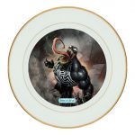 طبق زينة للطعام باطار داخلي ذهبي بتصميم فيمون سبايدر مان
