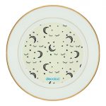 طبق زينة للطعام باطار داخلي ذهبي بتصميم قمر ونجوم