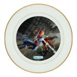 طبق زينة للطعام باطار داخلي ذهبي بتصميم قوة سبيدر مان