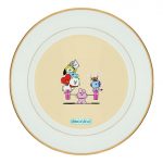 طبق زينة للطعام باطار داخلي ذهبي بتصميم قوه كوكي شخصيات BT21