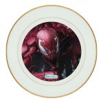 طبق زينة للطعام باطار داخلي ذهبي بتصميم كارنج سبايدر مان