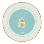 طبق زينة للطعام باطار داخلي ذهبي بتصميم كرتون كاميرا