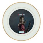 طبق زينة للطعام باطار داخلي ذهبي بتصميم كلير رزدنت إيفل 2