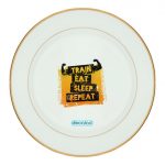 طبق زينة للطعام باطار داخلي ذهبي بتصميم كن قوي