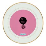 طبق زينة للطعام باطار داخلي ذهبي بتصميم كوب بعباره