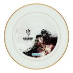 طبق زينة للطعام باطار داخلي ذهبي بتصميم كول أوف ديوتي جوستس