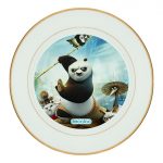 طبق زينة للطعام باطار داخلي ذهبي بتصميم كونغ فو باندا 3
