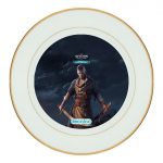 طبق زينة للطعام باطار داخلي ذهبي بتصميم مقاتل ذا ويتشر 3 وايلد هانت