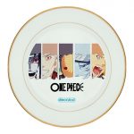 طبق زينة للطعام باطار داخلي ذهبي بتصميم منظمة الأكاتسكي انمي ناروتو