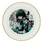 طبق زينة للطعام باطار داخلي ذهبي بتصميم ميدوريا مانجا أكاديميتي للأبطال