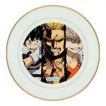 طبق زينة للطعام باطار داخلي ذهبي بتصميم ميدوريا وباكوغو واوول مايت