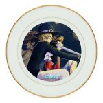 طبق زينة للطعام باطار داخلي ذهبي بتصميم وداع إيس ون بيس