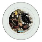 طبق زينة للطعام باطار داخلي فضي بتصميم أبيكس ليجندز بلد هاوند