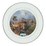 طبق زينة للطعام باطار داخلي فضي بتصميم أبيكس ليجندز سلاح