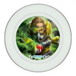 طبق زينة للطعام باطار داخلي فضي بتصميم أبيكس ليجندزالقنبله السام