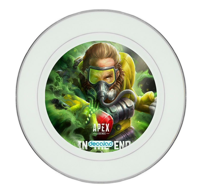 طبق زينة للطعام باطار داخلي فضي بتصميم أبيكس ليجندزالقنبله السام طبق زينة للطعام باطار داخلي فضي بتصميم أبيكس ليجندزالقنبله السام