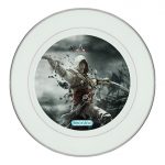 طبق زينة للطعام باطار داخلي فضي بتصميم أساسنز كريد