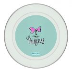 طبق زينة للطعام باطار داخلي فضي بتصميم أميره