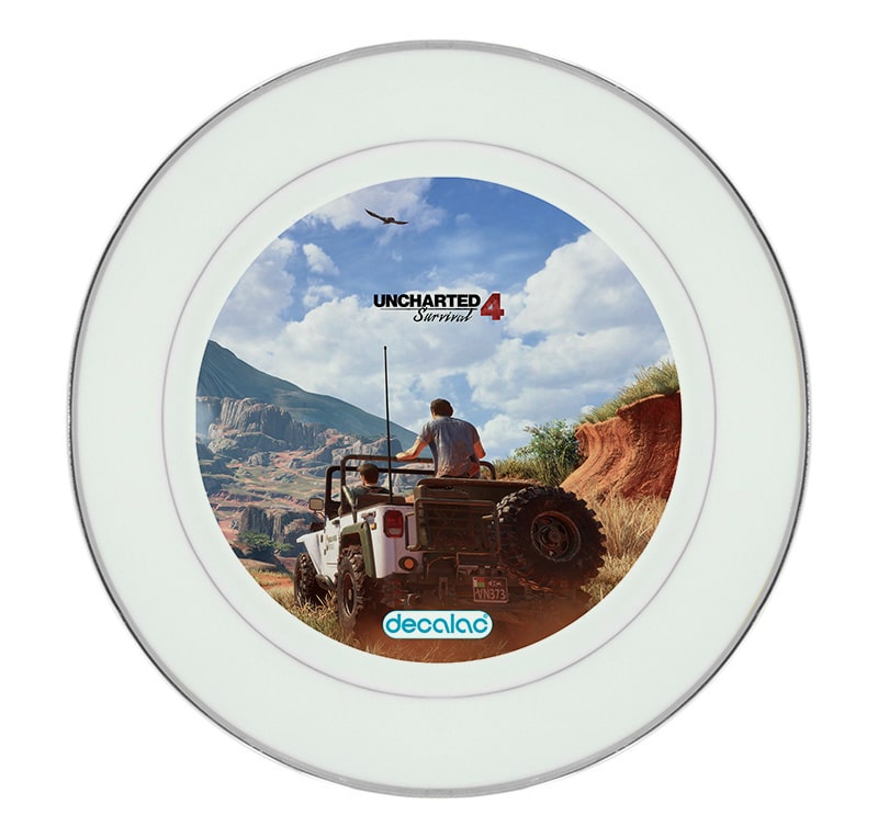 طبق زينة للطعام باطار داخلي فضي بتصميم أنشارتد 4: نهاية لص طبق زينة للطعام باطار داخلي فضي بتصميم أنشارتد 4: نهاية لص