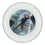 طبق زينة للطعام باطار داخلي فضي بتصميم أنشارتد 4  نيثن دريك