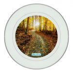 طبق زينة للطعام باطار داخلي فضي بتصميم أوراق الخريف