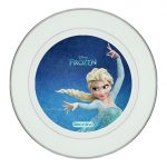 طبق زينة للطعام باطار داخلي فضي بتصميم إلسا ملكة آريندل فروزن