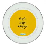 طبق زينة للطعام باطار داخلي فضي بتصميم ابتسامه