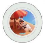 طبق زينة للطعام باطار داخلي فضي بتصميم اجازه أولاف