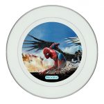 طبق زينة للطعام باطار داخلي فضي بتصميم اجنحة النسر سبايدر مان ايرون مان