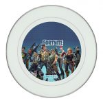 طبق زينة للطعام باطار داخلي فضي بتصميم اسلحة فورت نايت باتل رويال