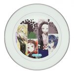 طبق زينة للطعام باطار داخلي فضي بتصميم اصدقاء قاتل شيطان