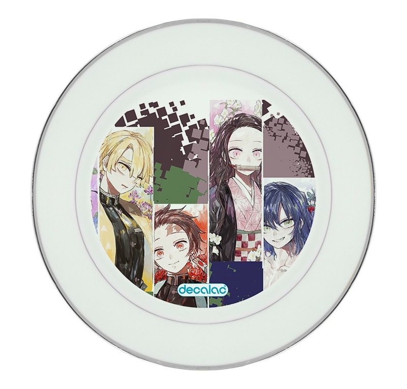 طبق زينة للطعام باطار داخلي فضي بتصميم اصدقاء قاتل شيطان طبق زينة للطعام باطار داخلي فضي بتصميم اصدقاء قاتل شيطان