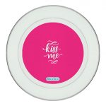 طبق زينة للطعام باطار داخلي فضي بتصميم اعطني قبلة