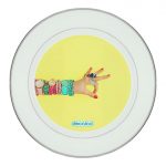 طبق زينة للطعام باطار داخلي فضي بتصميم اكسسوارات يد امرأة