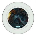 طبق زينة للطعام باطار داخلي فضي بتصميم الأرواح الشريرة بلود بورن