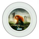 طبق زينة للطعام باطار داخلي فضي بتصميم الأميرة صاحبة القوس والسهم