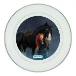 طبق زينة للطعام باطار داخلي فضي بتصميم الأميرة مريدا