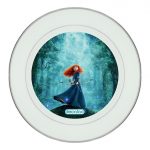 طبق زينة للطعام باطار داخلي فضي بتصميم الأميرة ميريدا مع القوس والسهم