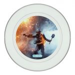 طبق زينة للطعام باطار داخلي فضي بتصميم الاستعداد للمعركة  باتلفيلد