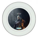 طبق زينة للطعام باطار داخلي فضي بتصميم الامساك برؤوس الوحوش ذا ويتشر 3 وايلد هانت