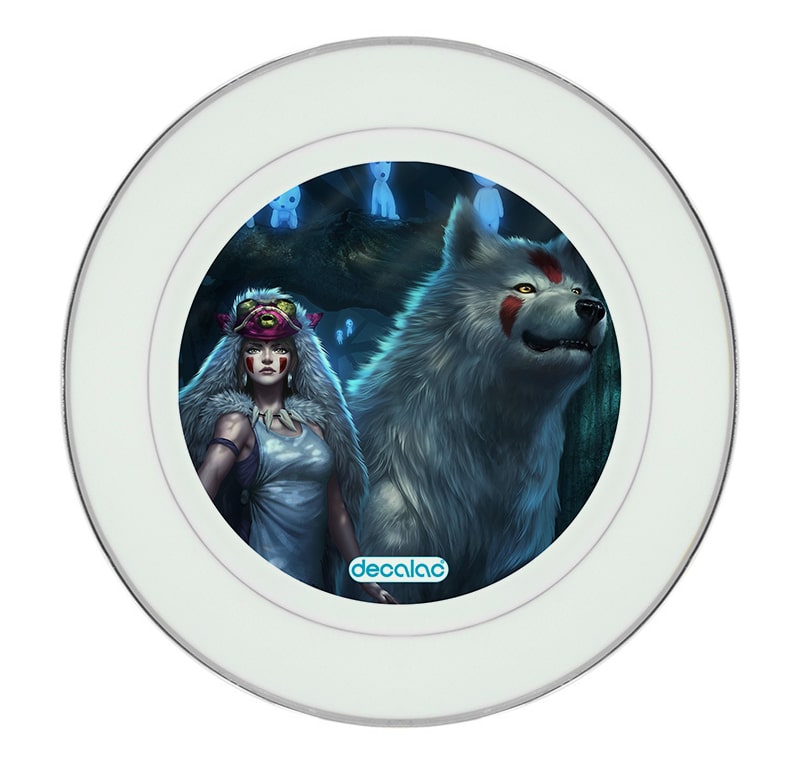 طبق زينة للطعام باطار داخلي فضي بتصميم الاميرة مونونوكي في الغابة طبق زينة للطعام باطار داخلي فضي بتصميم الاميرة مونونوكي في الغابة