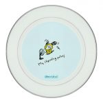 طبق زينة للطعام باطار داخلي فضي بتصميم اللطيف شيمي شخصيات BT21