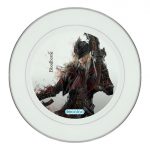 طبق زينة للطعام باطار داخلي فضي بتصميم  بلود بورن