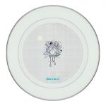 طبق زينة للطعام باطار داخلي فضي بتصميم بيت العصفور