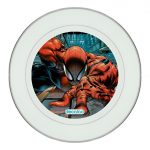 طبق زينة للطعام باطار داخلي فضي بتصميم تسلق الجدران سبايدر مان