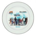 طبق زينة للطعام باطار داخلي فضي بتصميم تشابك الأيدي كل الانميات