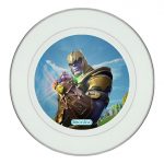 طبق زينة للطعام باطار داخلي فضي بتصميم ثانوس فورتنايت